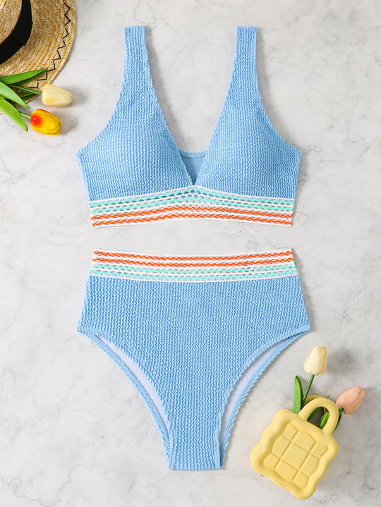 Damen Hochgeschnittener Designer-Einteiler mit Musterelementen EB