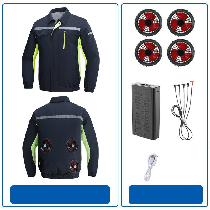 Herren nan atmungsaktive Arbeitsjacke mit integrierten Rückenlüftern und reflektierenden Streifen EB