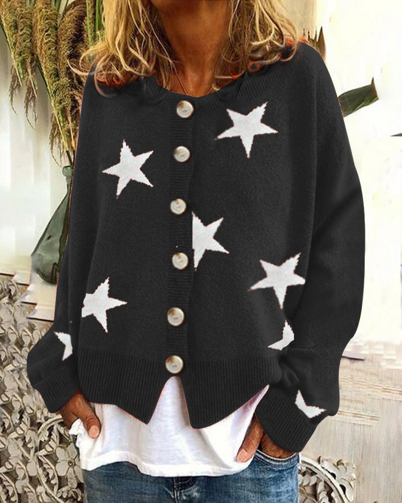 Damen Strickjacke mit Sternenmotiv EB
