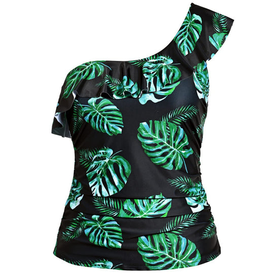 Damen Einseitiges Badeoberteil mit voluminösem Rüschendesign EB