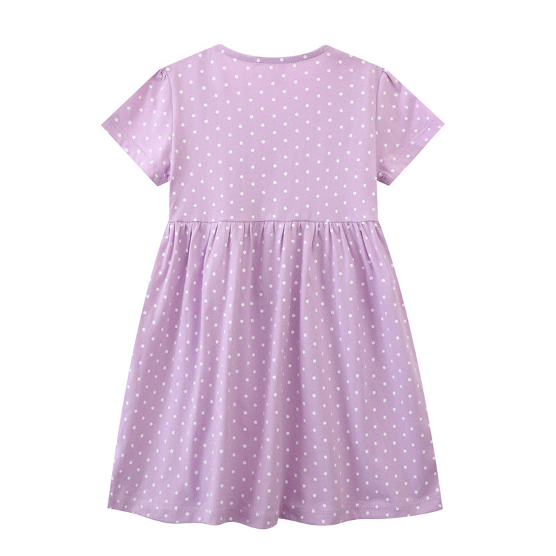 Mädchen Freizeitkleid mit liebevollem Tier- und Blütenmotiv EB