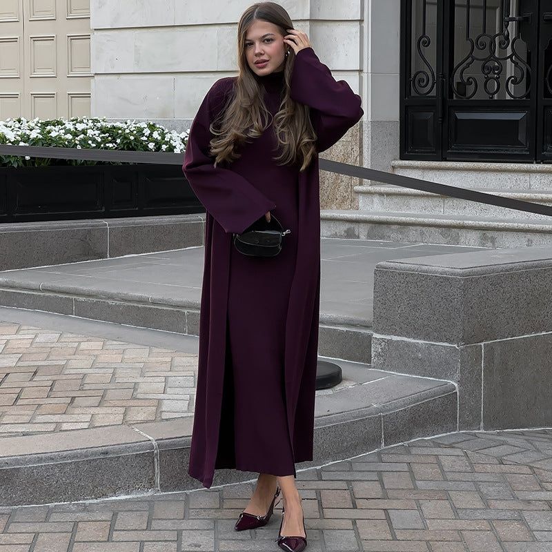 Damen Strick Kleid mit Longcardigan EB