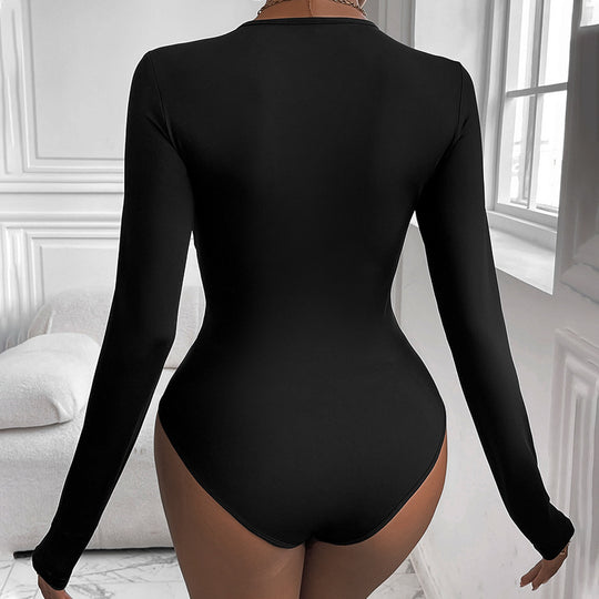 Damen Langärmliger Body mit innovativem Knotendesign EB