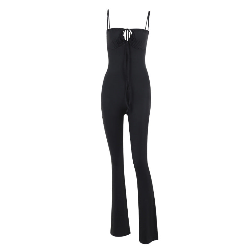 Damen Figurbetonter Jumpsuit mit raffinierter Schnürung EB