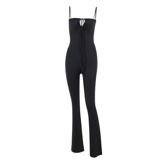 Damen Figurbetonter Jumpsuit mit raffinierter Schnürung EB