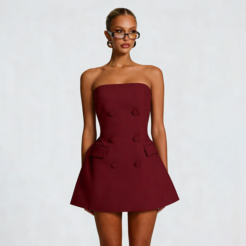 Damen Elegantes Abendkleid mit Off-Shoulder-Design und Fließendem Cape EB