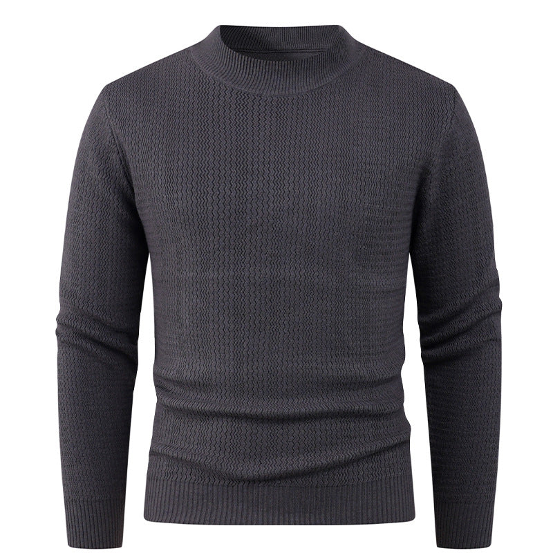 Herren Strukturpullover mit hochgeschlossenem Kragen und modischem Design EB
