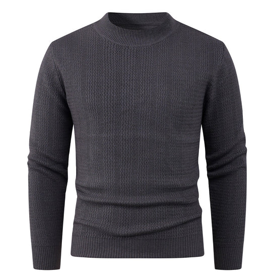 Herren Strukturpullover mit hochgeschlossenem Kragen und modischem Design EB