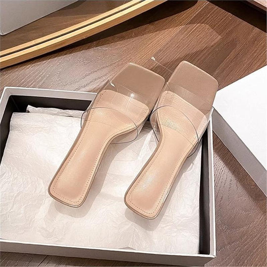 Damen transparente Mules mit elegantem Design EB