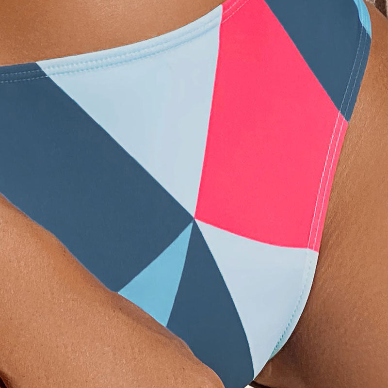 Damen Sport-Bikini-Set mit geometrischem Muster und sportlichem Schnitt EB
