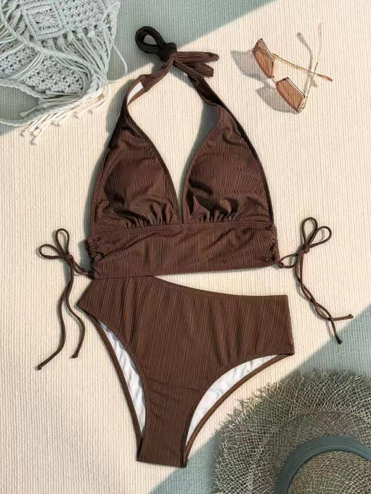 Damen Triangel-Bikini mit modischem Wickel-Design EB