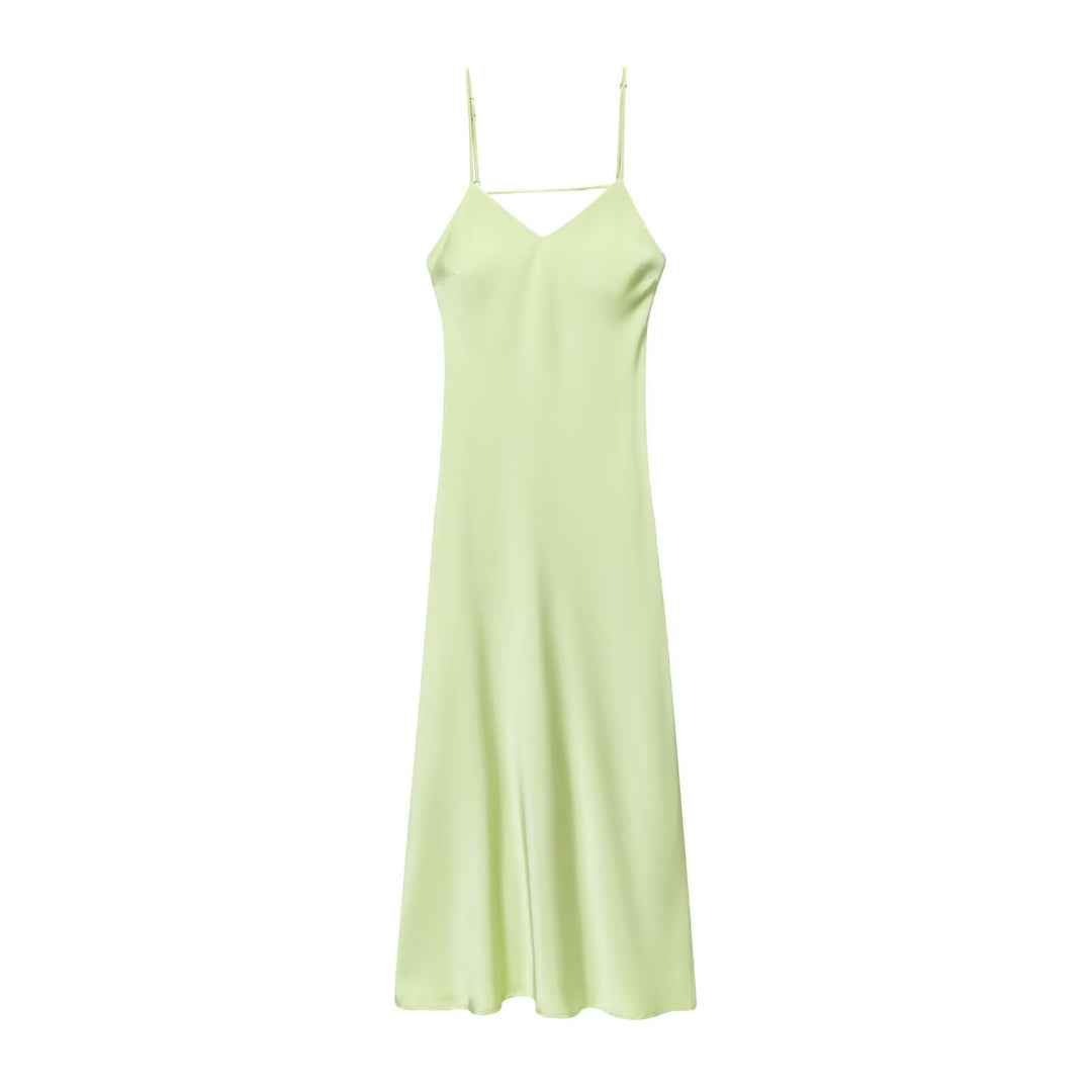 Damen Sommerliches Spaghettiträgerkleid mit schmeichelndem Schnitt und fließendem Stoff EB