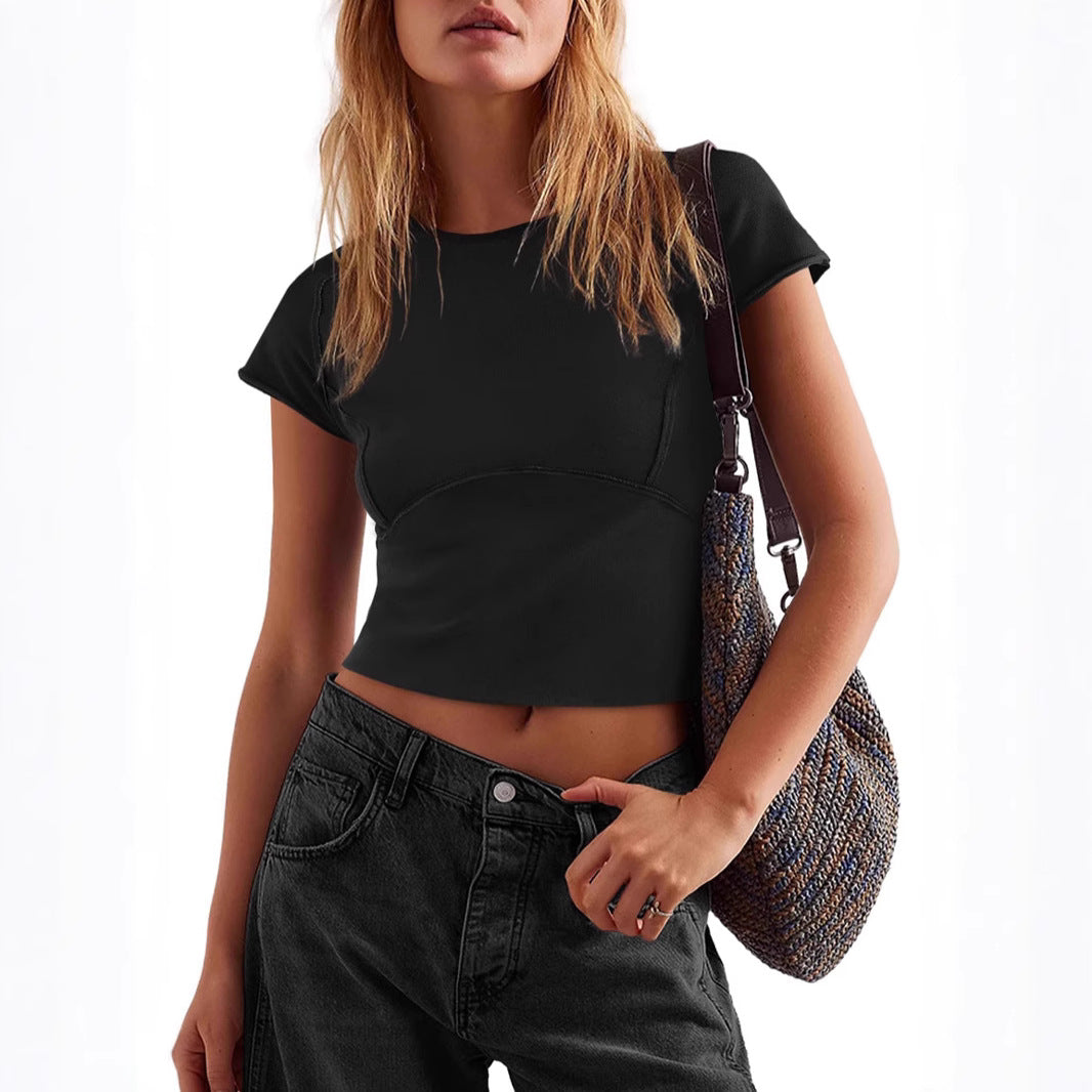 Damen Crop-Top mit figurbetonendem Schnitt und sportlichem Design EB
