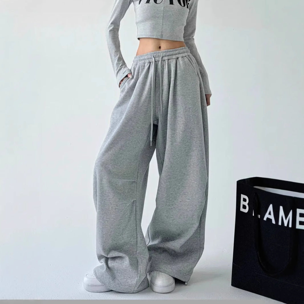 Damen Bequeme weite Jogginghose mit elastischem Bund und praktischen Taschen EB