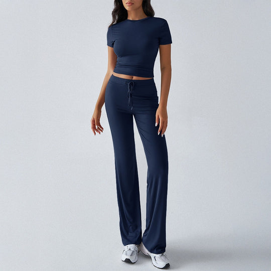 Damen Sportliches Lounge-Set mit elastischem Bund und figurbetontem Oberteil EB
