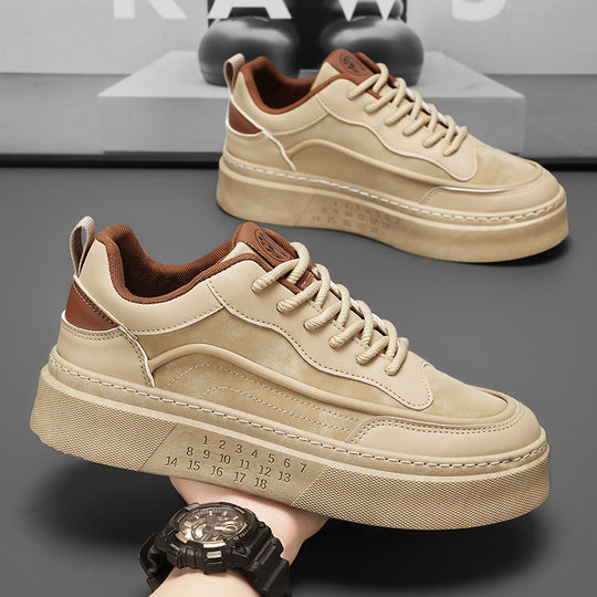 Damen Sportliche Plateau Sneakers mit robustem Lederoberteil und modischem Design EB