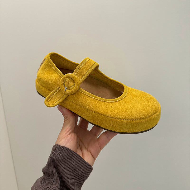 Damen Ballerinas mit bequemem Riemen und weichem Obermaterial EB