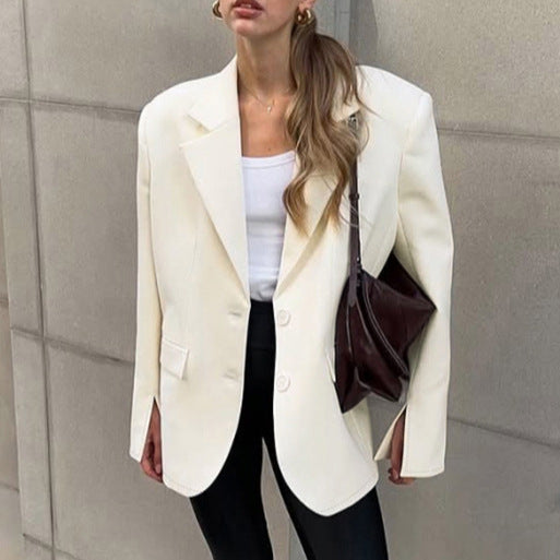 Damen Oversized Blazerjacke mit doppelter Knopfleiste und eleganten Details EB