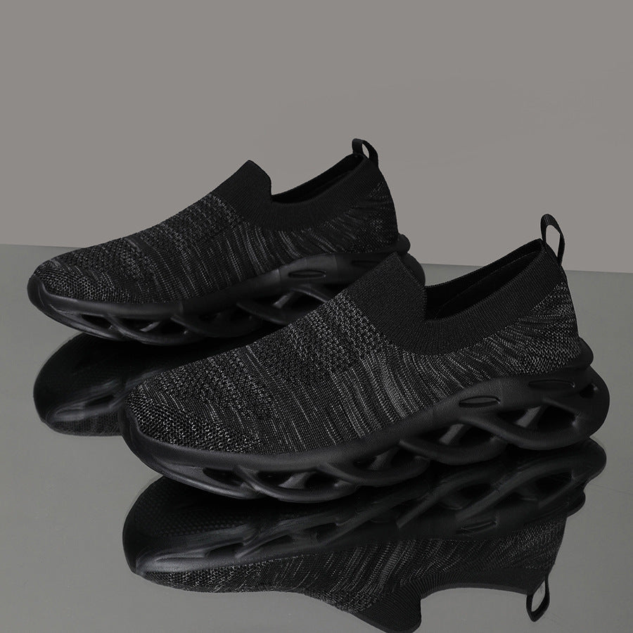Damen Elastische Slip-On Sneakers mit rutschfester Sohle und atmungsaktiver Obermaterialstruktur EB