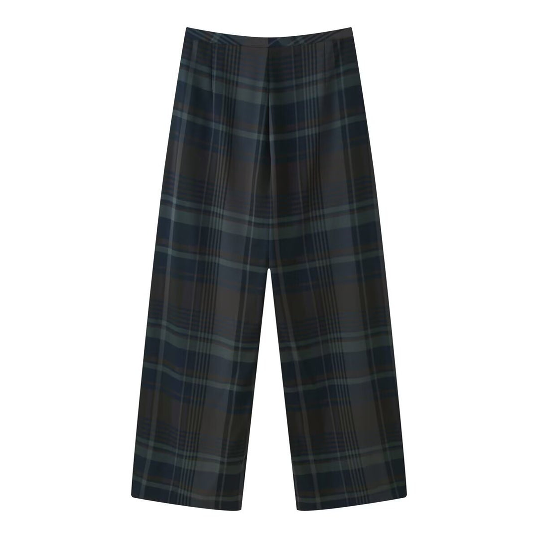 Damen Karottenhose mit modernem Karomuster und entspanntem Schnitt EB