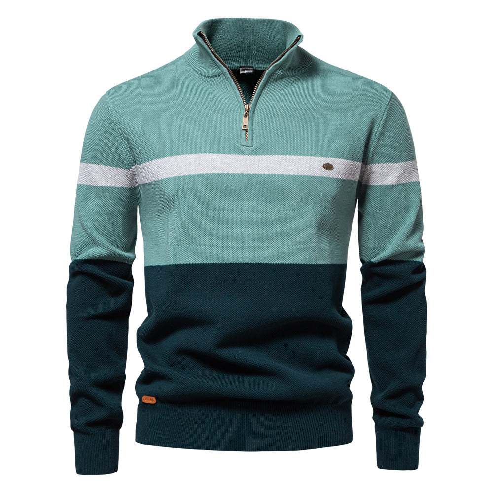 Herren Pullover mit Stehkragen und Zipper EB