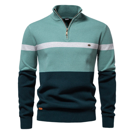 Herren Pullover mit Stehkragen und Zipper EB