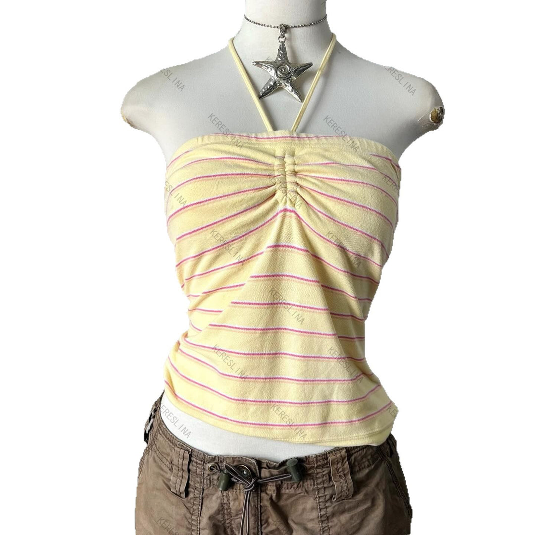Damen gestreiftes Bandeau-Top EB