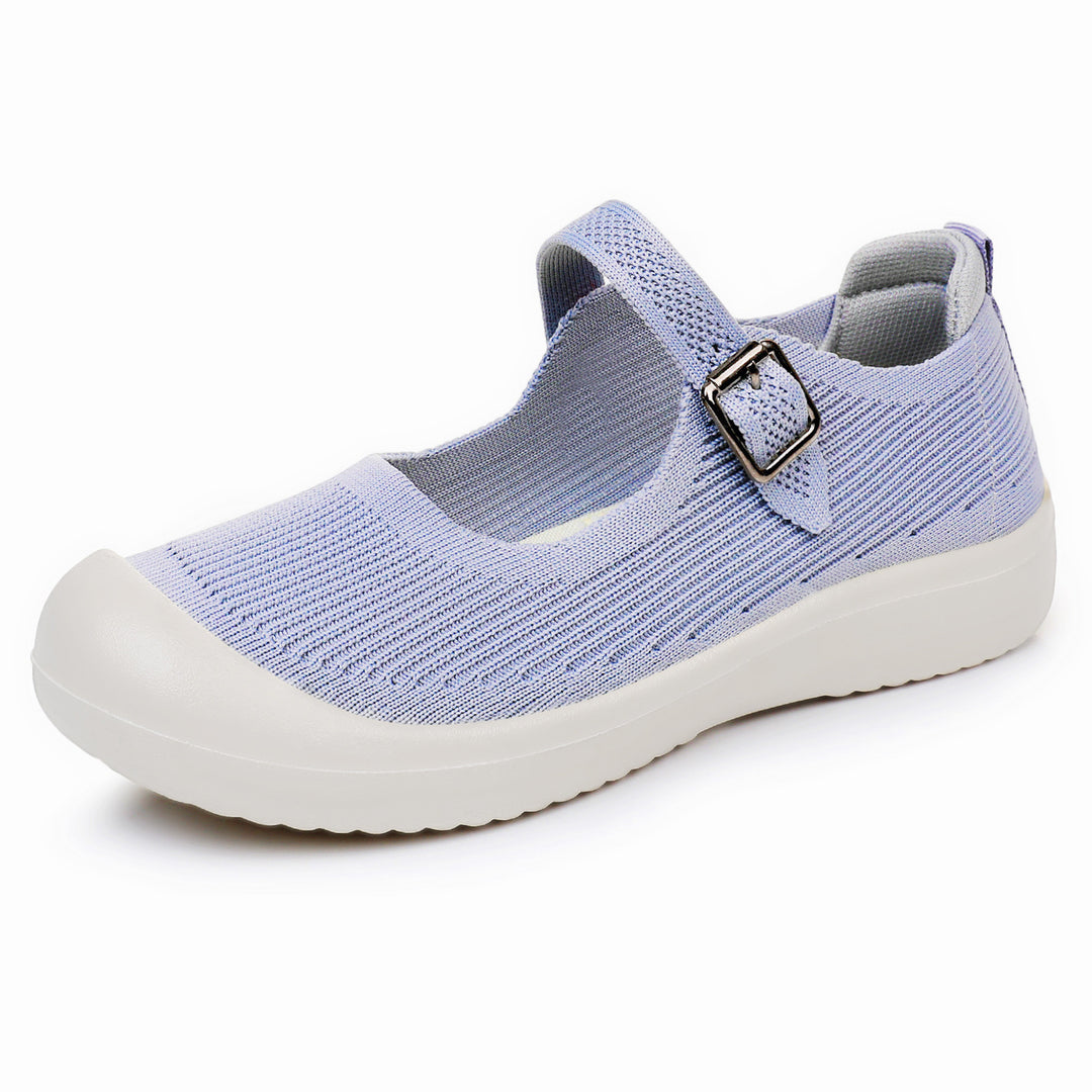 Damen sportliche Slip-On Schuhe mit verstellbarem Riemen und atmungsaktivem Obermaterial EB