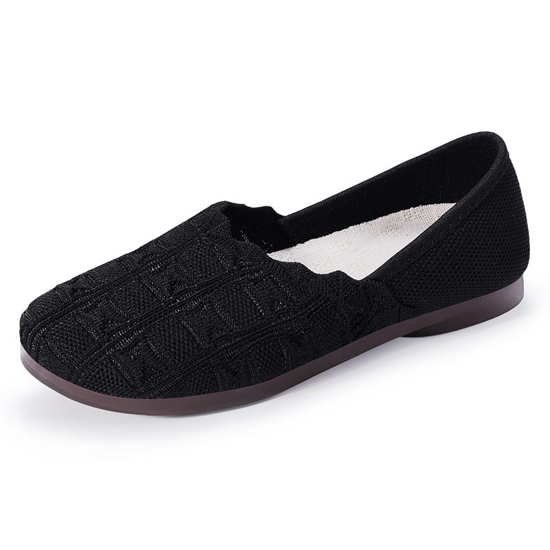 Damen Bequeme Ballerinas aus atmungsaktivem Strickmaterial EB
