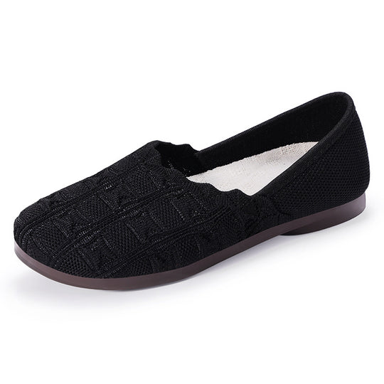 Damen Bequeme Ballerinas aus atmungsaktivem Strickmaterial EB