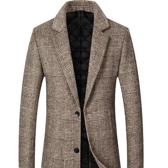 Herren eleganter Karomantel aus hochwertigem Material EB