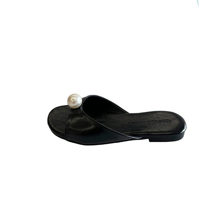 Damen elegante Mules mit Perlenakzent EB