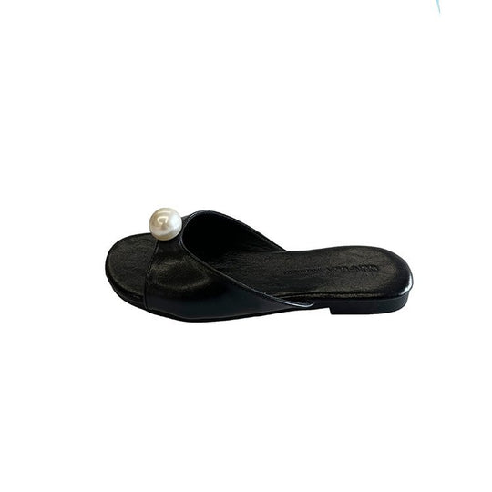 Damen elegante Mules mit Perlenakzent EB