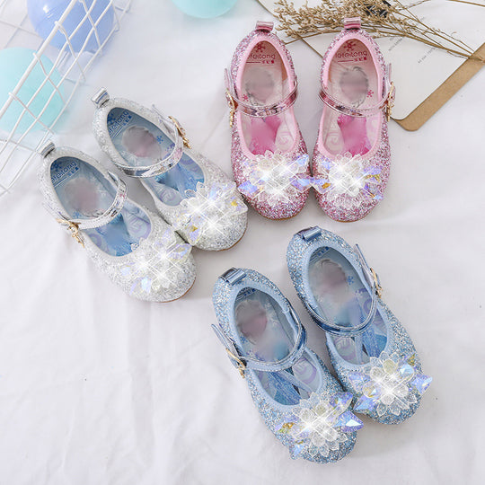 Mädchen Glitzernde Ballerina-Sandalen mit Blumenapplikationen EB
