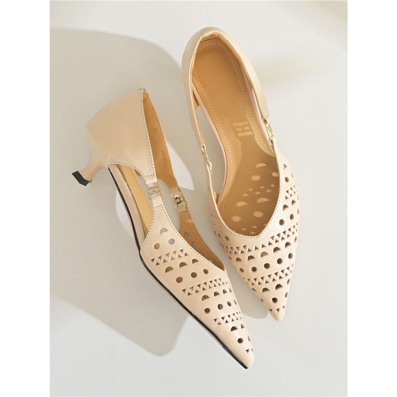 Damen spitze Slingback-Pumps mit dekorativer Perforierung EB