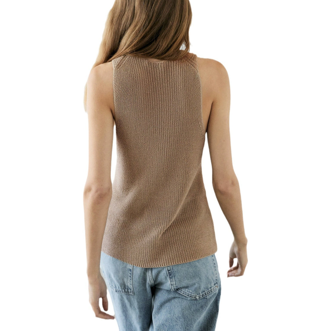 Damen Elegantes Stricktop mit gekreuztem Design und V-Ausschnitt EB