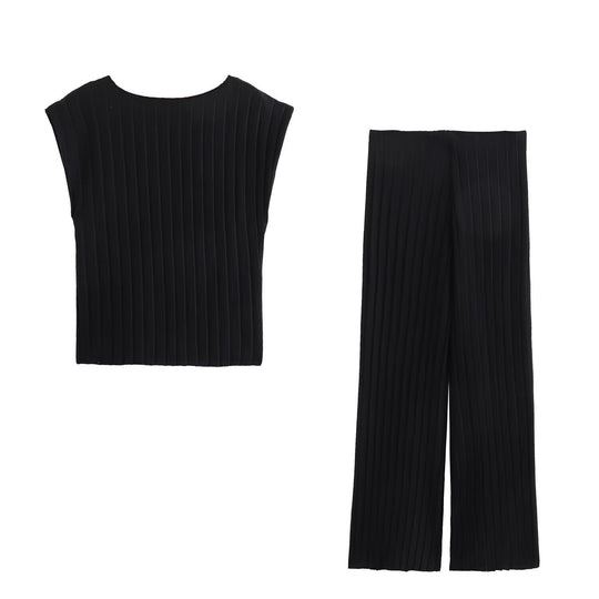 Damen Plissierte Hochwasserhose EB