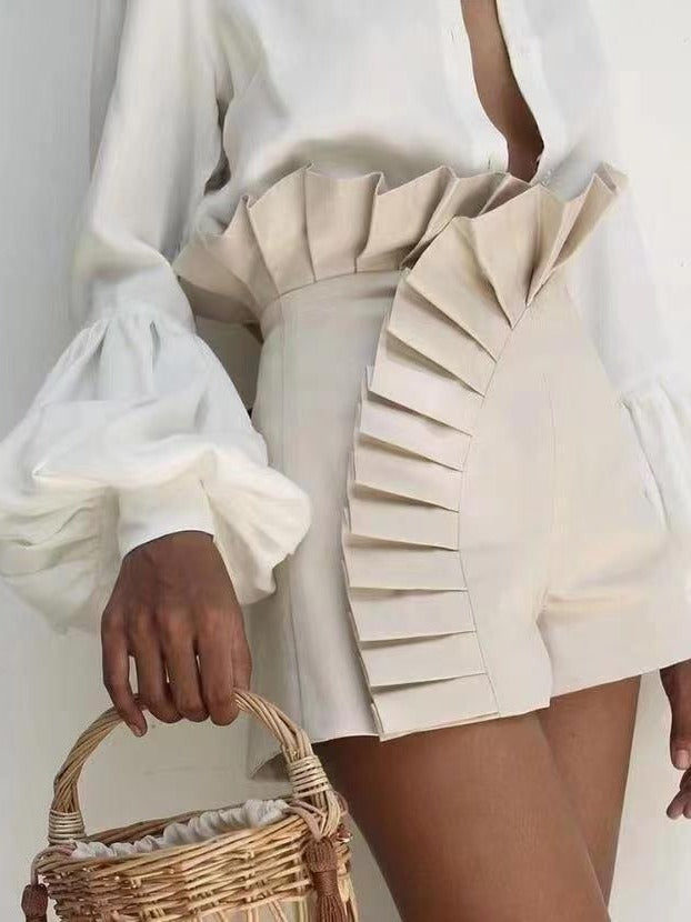 Damen Rüschenshorts mit asymmetrischem Schnitt EB