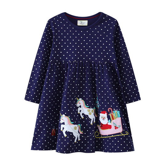 Mädchen Langarmkleid mit festlichem Einhorn-Motiv EB