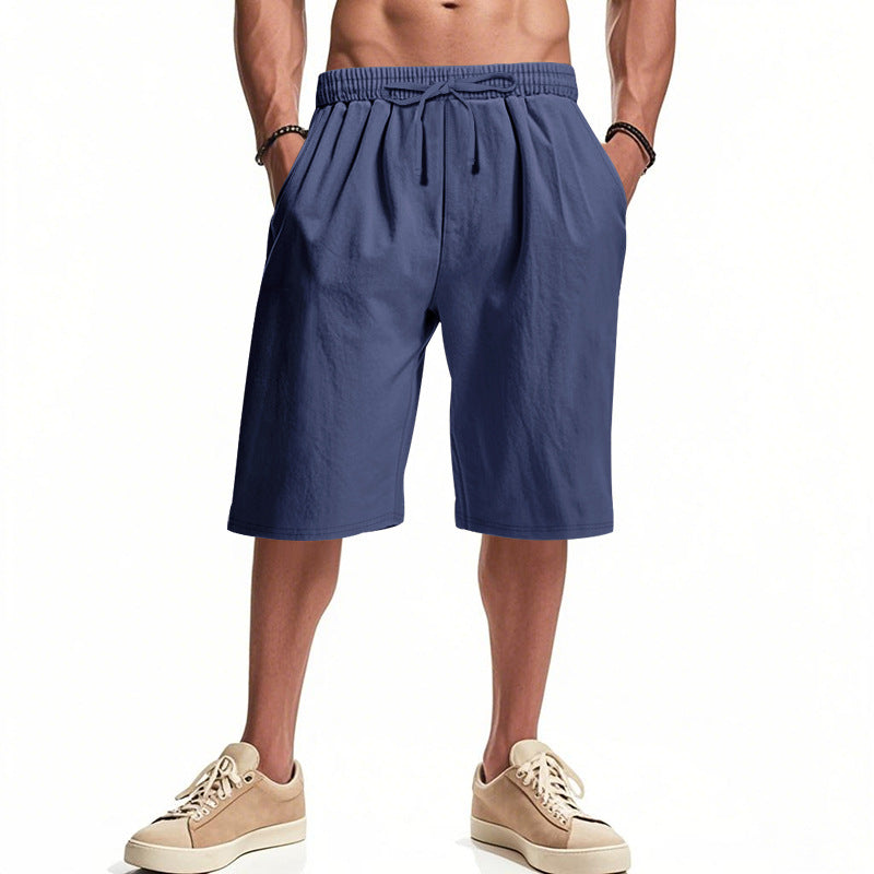 Herren nan lässige Bermudashorts aus Baumwollmix mit elastischem Bund Kordelzug und Seitentaschen EB