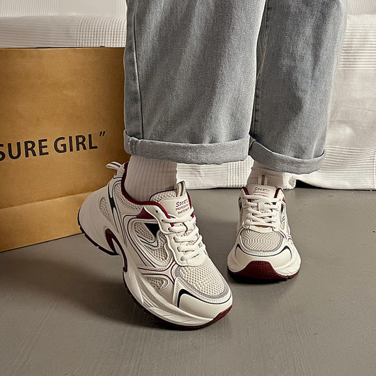 Damen Sportliche Sneakers mit stoßdämpfendem Obermaterial und atmungsaktiver Mesh-Oberfläche EB