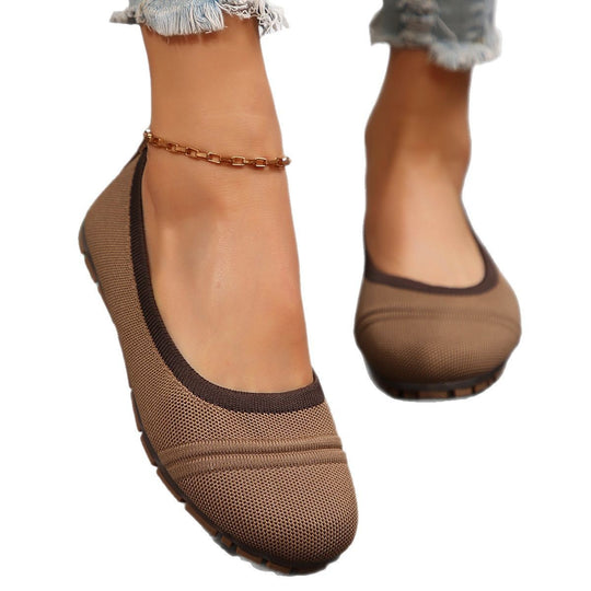 Damen Atmungsaktive Slip-On Ballerinas mit flexiblem Sohlenprofil EB