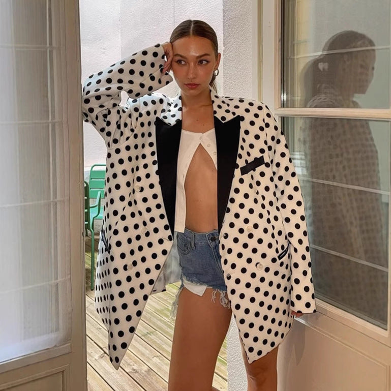 Damen Oversized Blazer mit Punkten EB