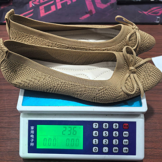 Damen Stilvolle und komfortable Ballerinas mit großem Schleifendetail EB