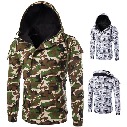 Herren nan gefütterte Parka-Jacke mit Kapuze isolierter Steppfüllung und multifunktionalen Taschen EB