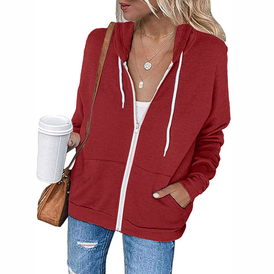 Damen Kapuzenjacke mit weichem Fleece und praktischen Taschen EB