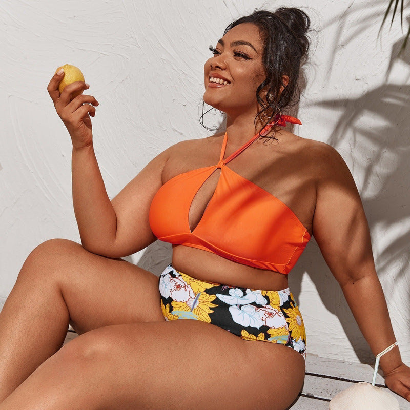 Damen Hochwertiger Cut-Out Bikini mit hohem Taillenslip und verstellbaren Trägern EB