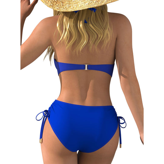 Damen Bikini-Set mit tiefem V-Ausschnitt und regulierbarem Seitenband EB