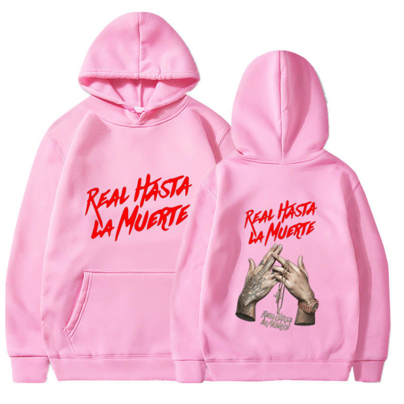 Damen Kapuzensweater mit auffälligem Schriftzug in urbanem Stil EB
