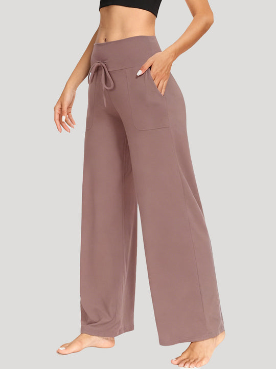 Damen Bequeme Freizeithose mit weitem Schnitt und Kordelzug EB